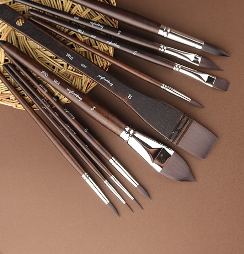 Ten Squirrel Hair Watercolor Brushes Set