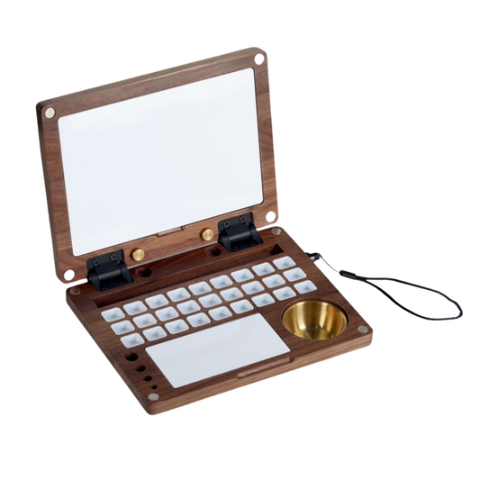 Black walnut wood watercolor with phone stand